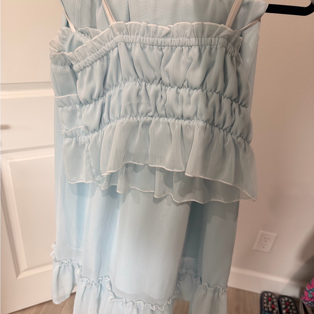 Light Blue Ruffled 2 piece set - skirt and top